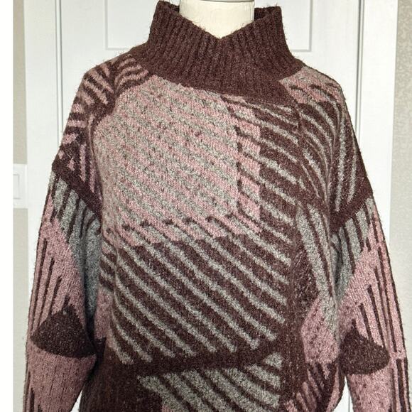 Prana Women’s Celandine Wool Blend Wrap Cardigan Sweater Size XS/S Pink/Brown - Picture 6 of 12